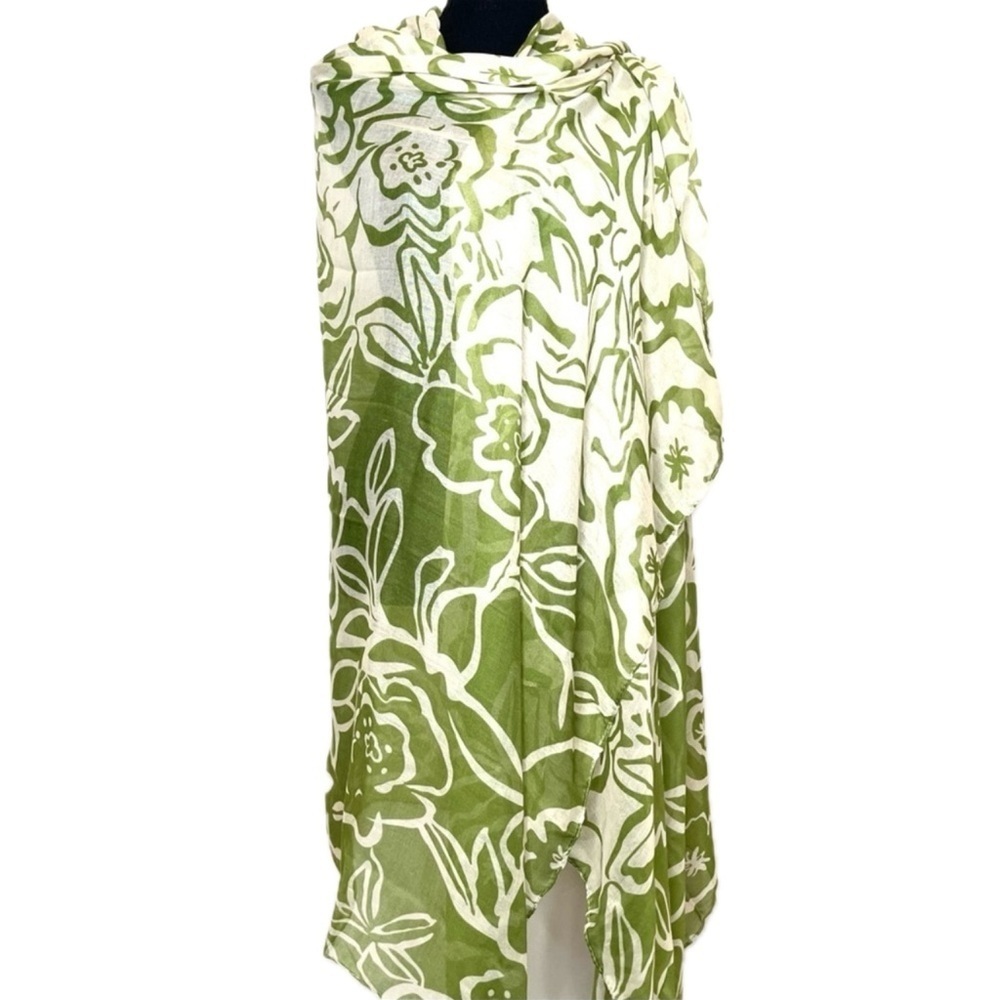 🔥 Pashmina Style Wrap Scarf Green Cream